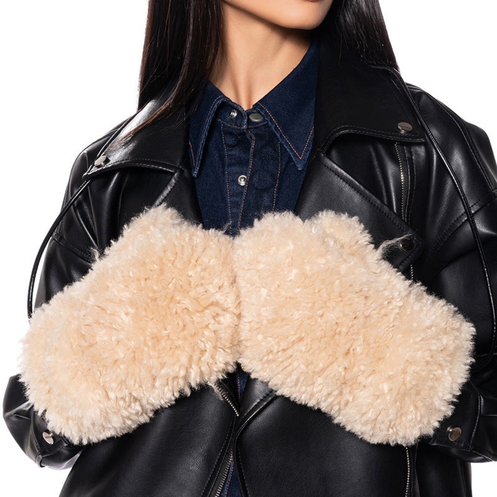 Akira Polar Nights Corded Faux Fur Mittens